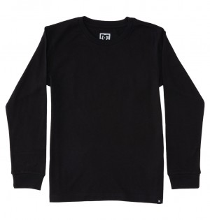 Black DC Shoes All Smiles - Long Sleeve T-Shirt 10-16 | 816KRWYUX