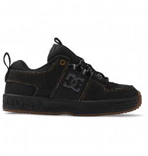 Black Denim DC Shoes Lynx Cash Only - Leather Shoes | 354VZMINA