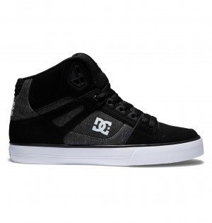 Black / Battleship DC Shoes Pure High-Top - Leather High-Top Shoes | 680LXBFJK