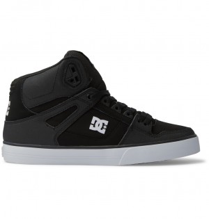 Black / Black / White DC Shoes Pure High-Top - Leather High-Top Shoes | 693DWEOGM