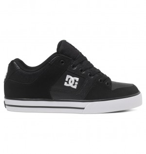 Black / Black / White DC Shoes Pure - Leather Shoes | 964IQTHCA