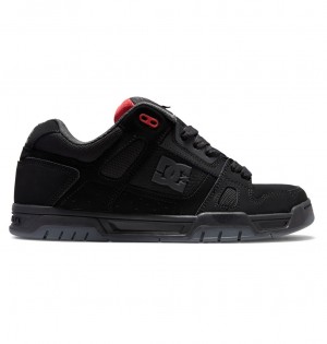 Black / Grey / Red DC Shoes Stag - Leather Shoes | 154ZKDQWE