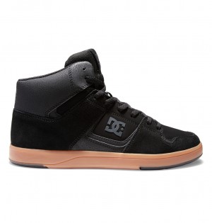 Black / Gum DC Shoes DC Cure - High-Top Leather Skate Shoes | 693DHJXMA