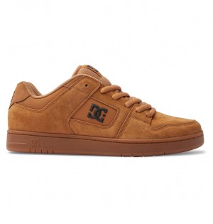 Brown / Tan DC Shoes Manteca S - Leather Skate Shoes | 869GCVOND