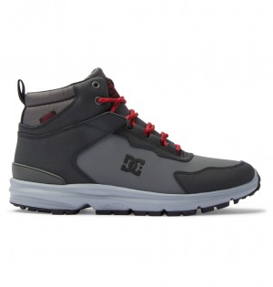 Grey / Black / Red DC Shoes Mutiny - Leather Boots | 145AGQLEK