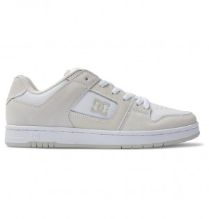 Grey / White DC Shoes Manteca - Leather Shoes | 957FNZIXC