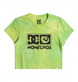 Lime Green DC Shoes x Monegros - Crop Top | 706KZBACQ