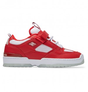 Red / White DC Shoes Js 1 - Leather Shoes | 937IPLNYX