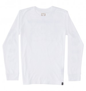 White DC Shoes All Smiles - Long Sleeve T-Shirt 10-16 | 765EKRUWP