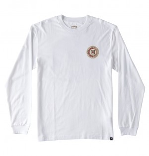 White DC Shoes Old Head - Long Sleeve T-Shirt | 162JUQFYL