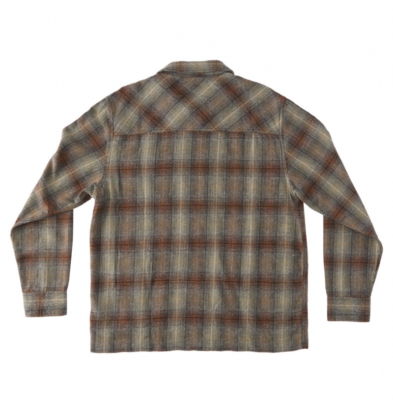 Bison / Plaza Toupe Plaid DC Shoes Canyon - Long Sleeve Shirt | 601VJHEAR