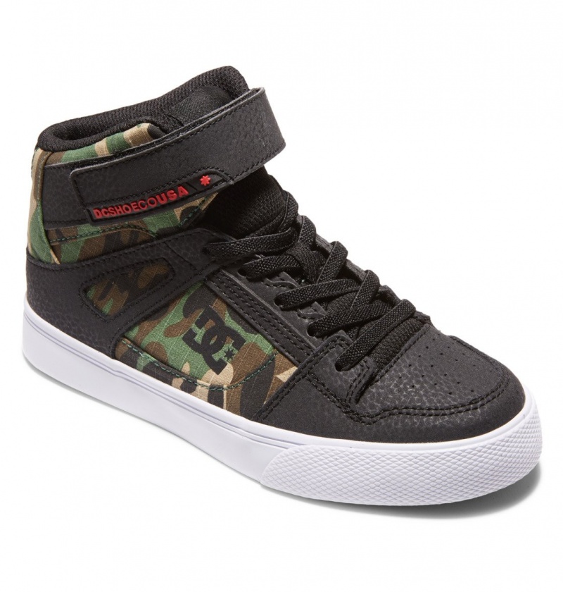 Black Camo DC Shoes Pure High-Top EV - High-Top Leather Shoes | 926XZYMSI