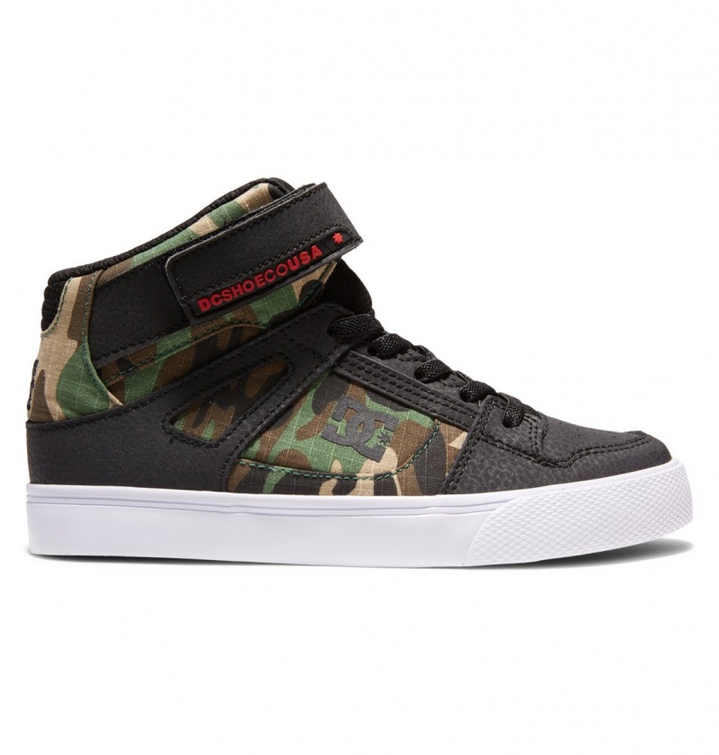 Black Camo DC Shoes Pure High-Top EV - High-Top Leather Shoes | 926XZYMSI