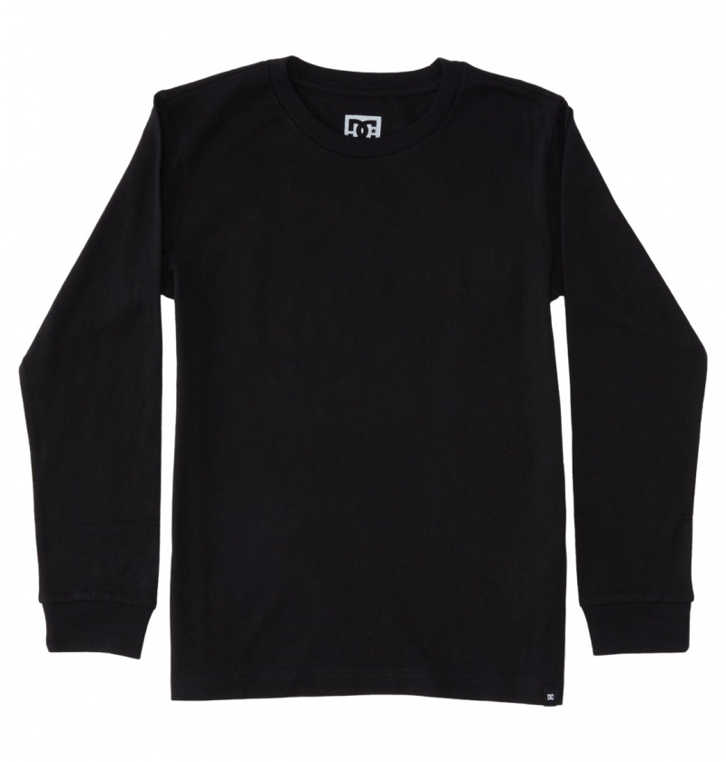 Black DC Shoes All Smiles - Long Sleeve T-Shirt 10-16 | 816KRWYUX