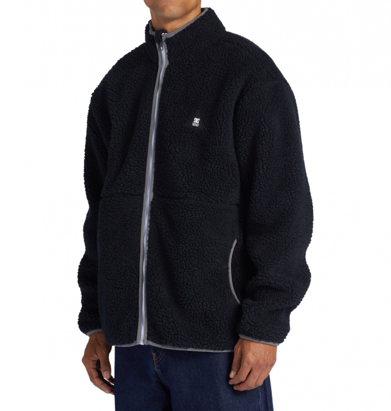 Black DC Shoes Amradical - Zip-Up Mock Neck Fleece | 742ZYLSHN