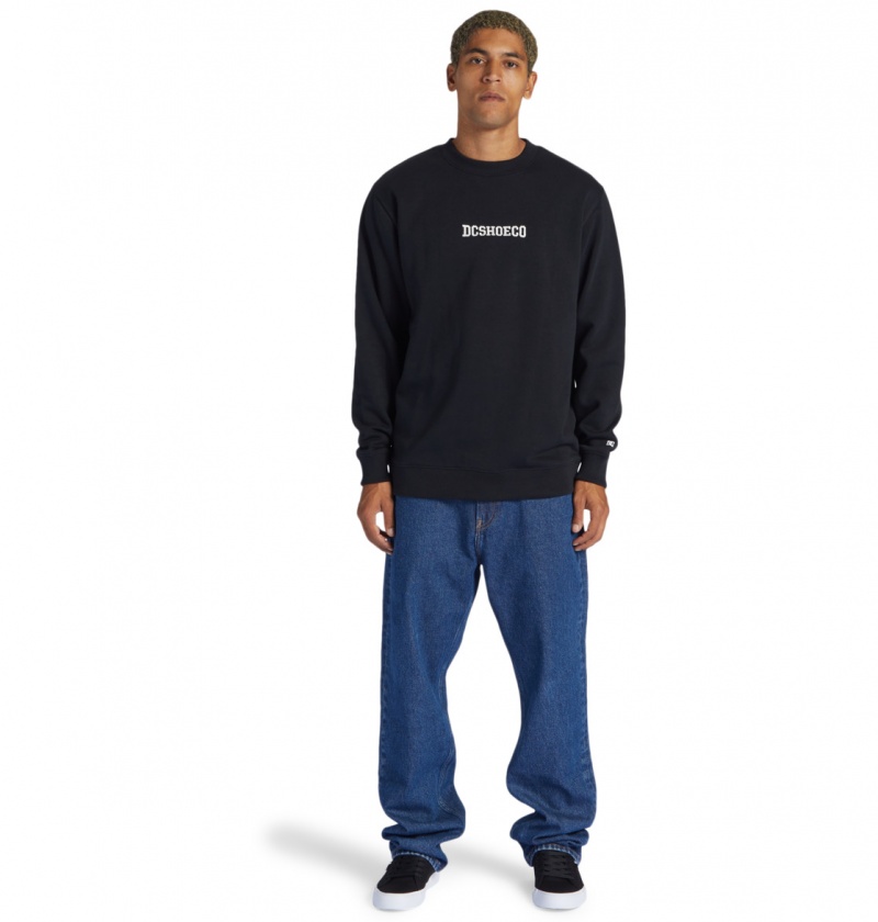 Black DC Shoes Baseline - Sweatshirt | 740KLSXAN