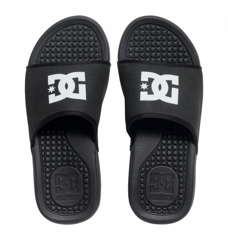 Black DC Shoes Bolsa - Slides Sandals | 485VDAWMQ