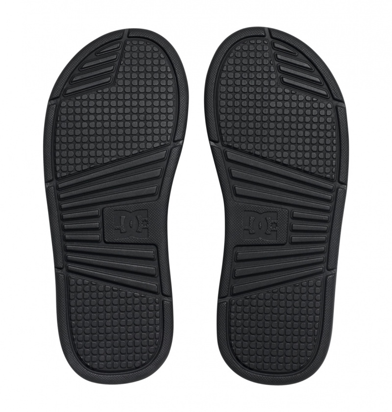 Black DC Shoes Bolsa - Slides Sandals | 485VDAWMQ