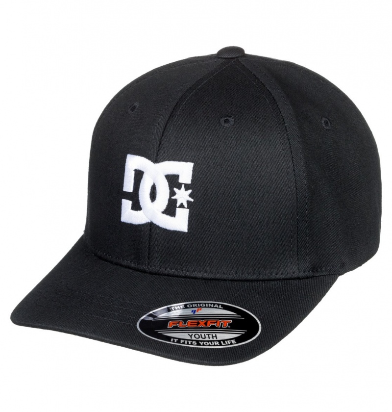 Black DC Shoes Cap Star - Flexfit® Cap 8-16 | 043IAFDVZ