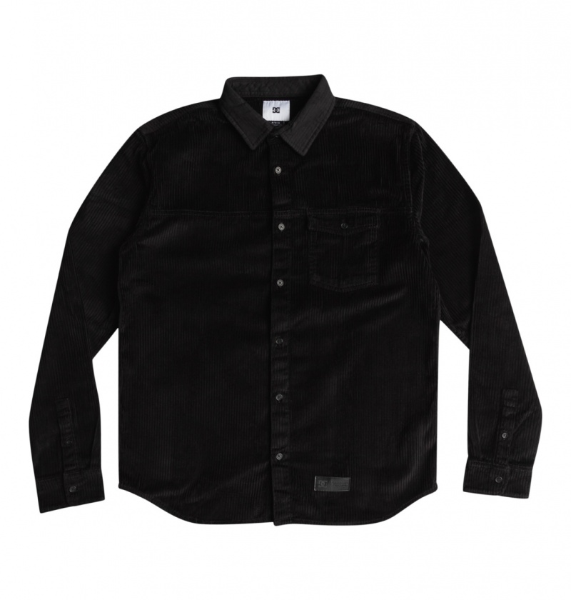 Black DC Shoes Closed Lines - Long Sleeve Shirt | 598JISZBE