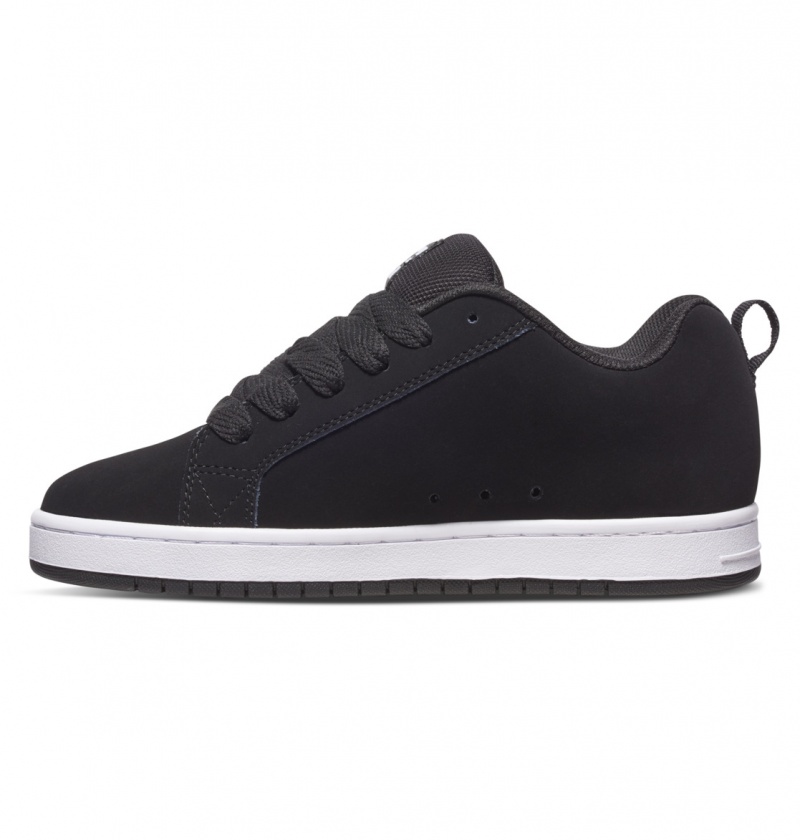 Black DC Shoes Court Graffik - Leather Shoes | 567AVIWJD