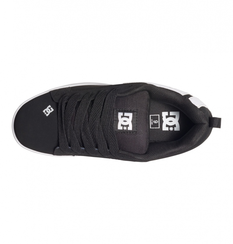 Black DC Shoes Court Graffik - Leather Shoes | 567AVIWJD