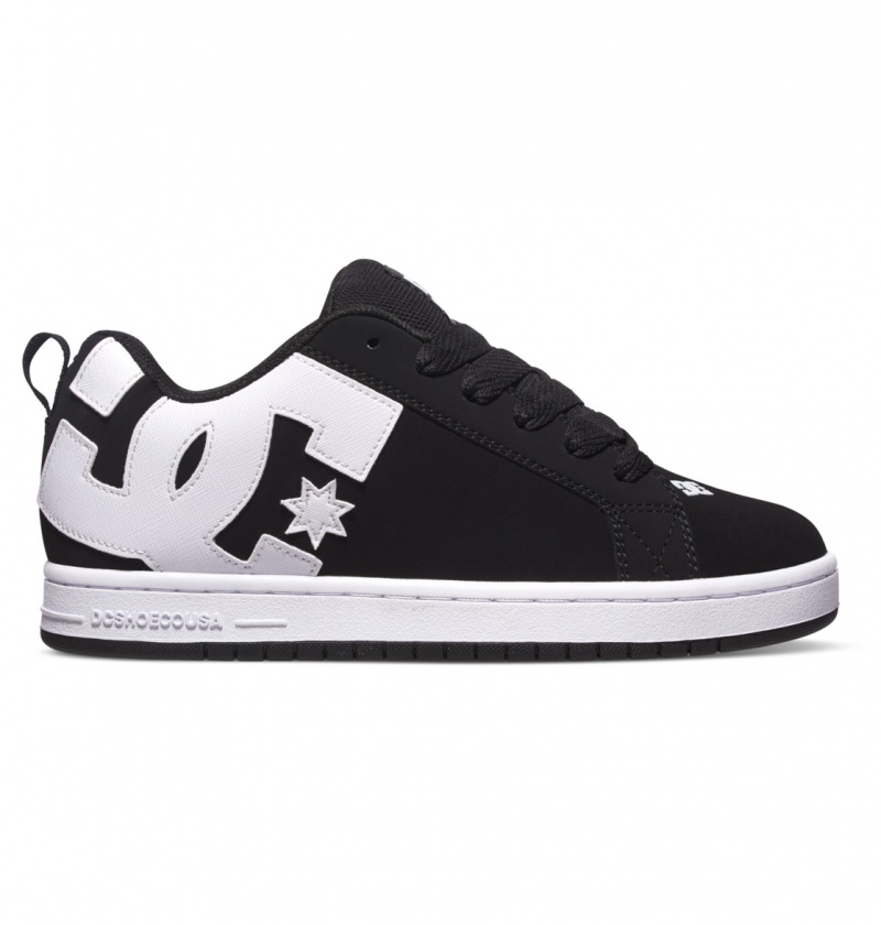 Black DC Shoes Court Graffik - Leather Shoes | 567AVIWJD