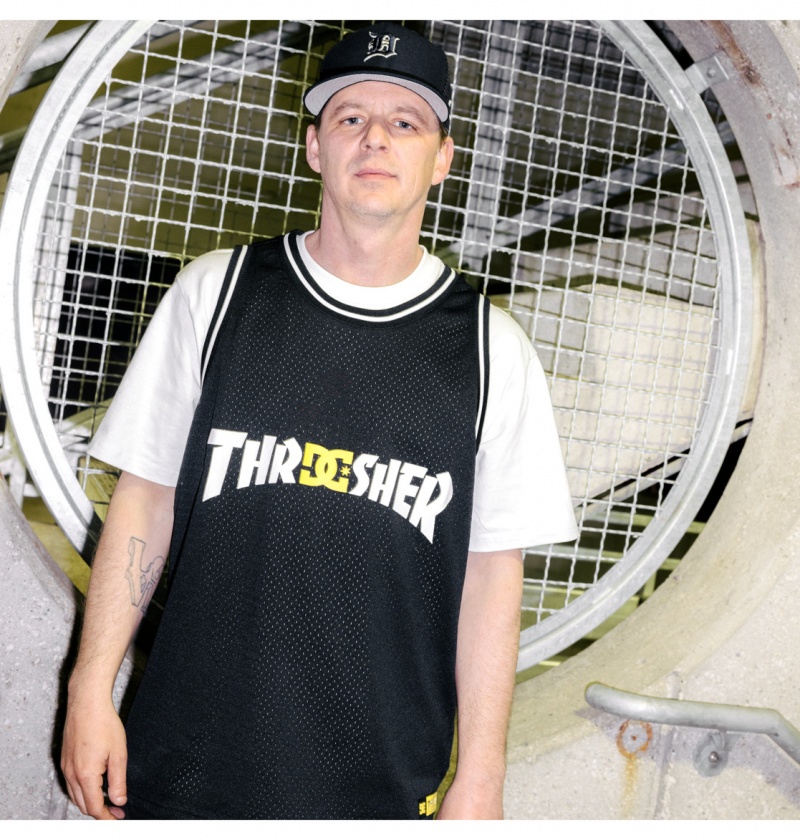 Black DC Shoes DC x Thrasher Jersey - Basketball Jersey | 506NOBKSH