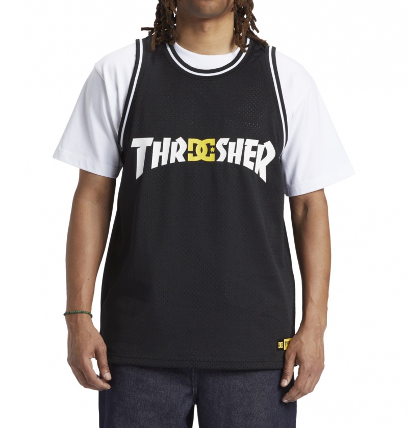 Black DC Shoes DC x Thrasher Jersey - Basketball Jersey | 506NOBKSH