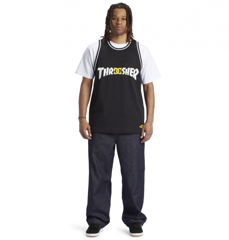 Black DC Shoes DC x Thrasher Jersey - Basketball Jersey | 506NOBKSH