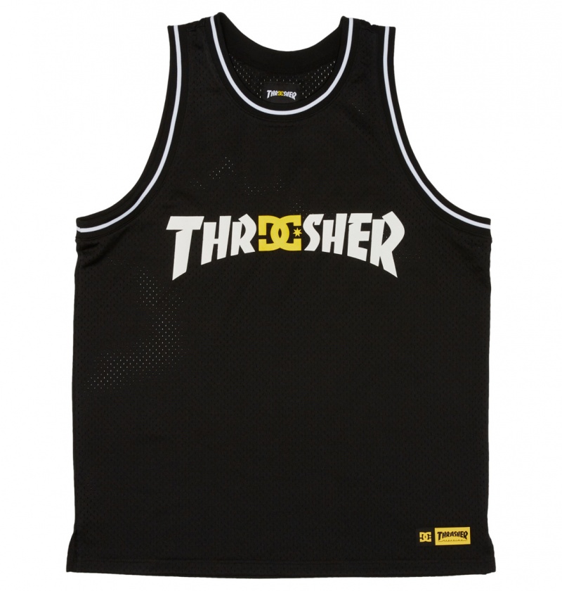 Black DC Shoes DC x Thrasher Jersey - Basketball Jersey | 506NOBKSH