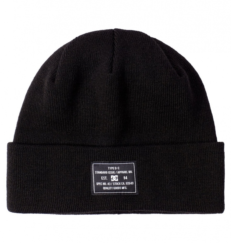 Black DC Shoes Frontline - Cuffed Beanie | 635UAFJZS