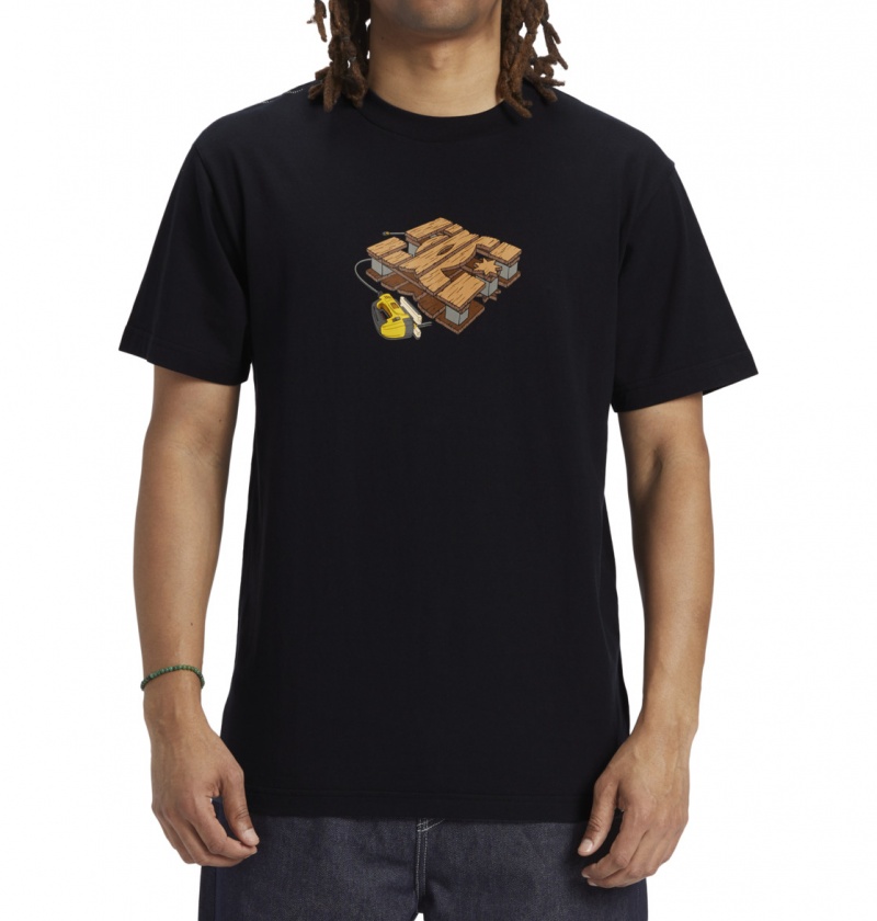 Black DC Shoes Handmade - T-Shirt | 291ATWIUL