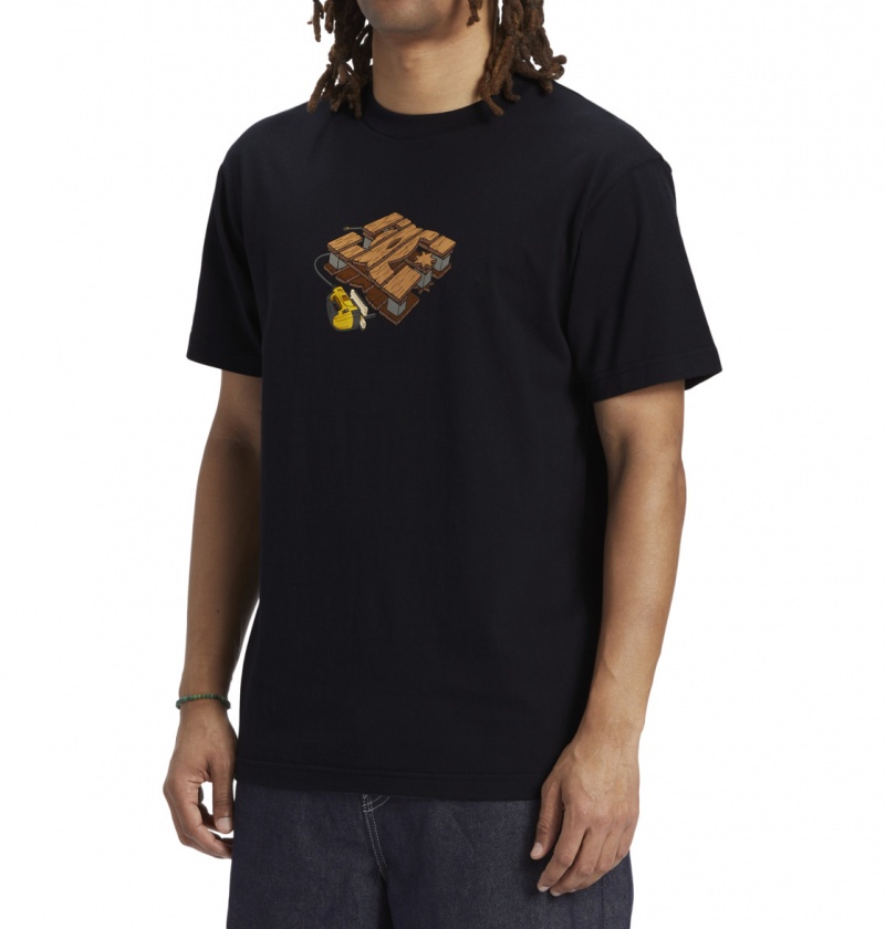 Black DC Shoes Handmade - T-Shirt | 291ATWIUL