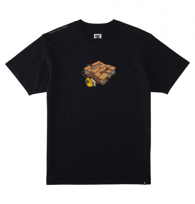 Black DC Shoes Handmade - T-Shirt | 291ATWIUL