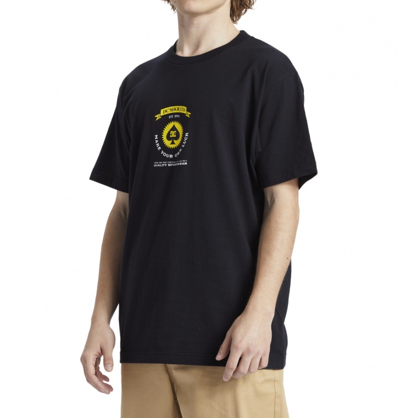 Black DC Shoes Lucky Hand - T-Shirt | 543VGZUCK