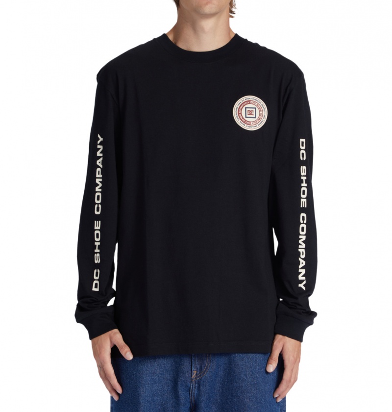 Black DC Shoes Old Head - Long Sleeve T-Shirt | 062GHNMSW