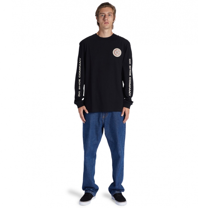 Black DC Shoes Old Head - Long Sleeve T-Shirt | 062GHNMSW