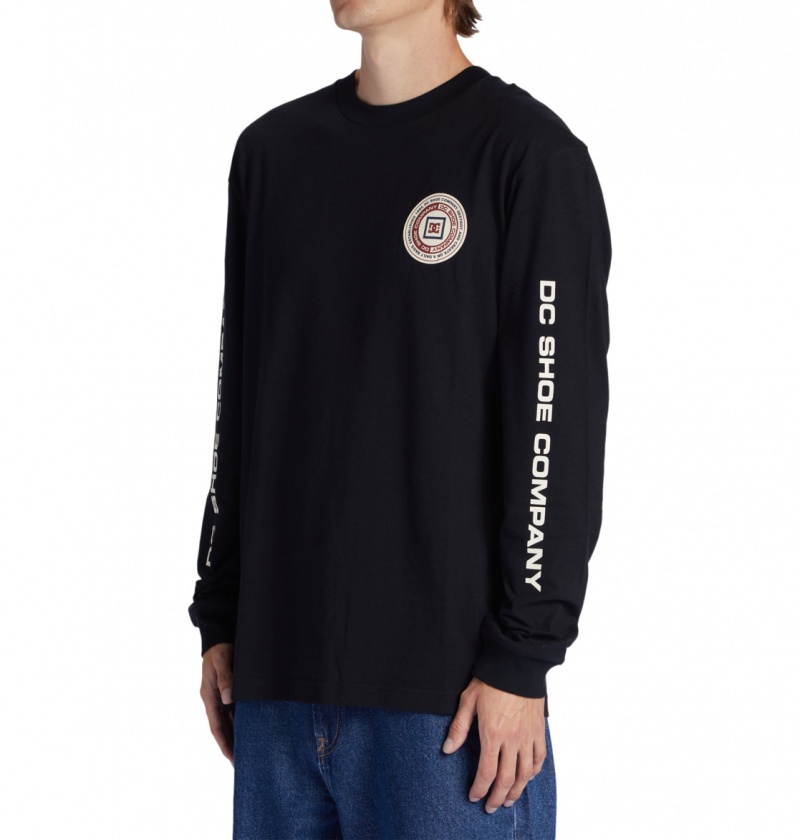 Black DC Shoes Old Head - Long Sleeve T-Shirt | 062GHNMSW