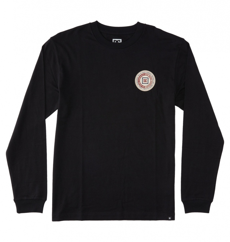 Black DC Shoes Old Head - Long Sleeve T-Shirt | 062GHNMSW