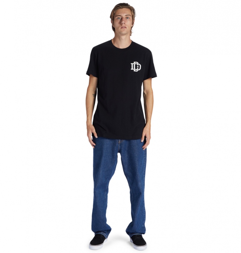 Black DC Shoes Rugby Crest - T-Shirt | 521CVPIYU