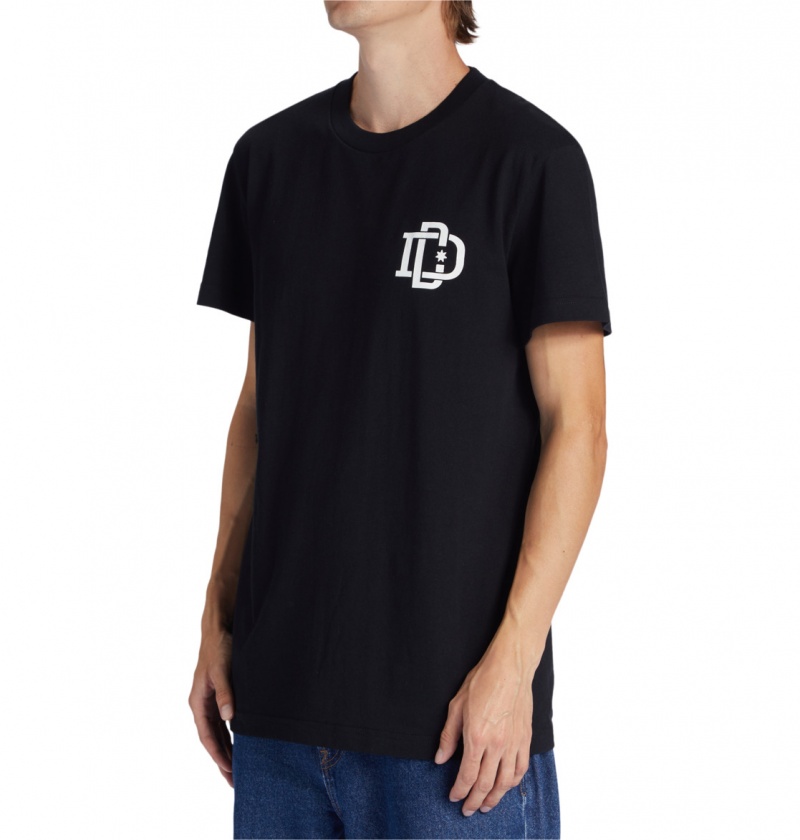 Black DC Shoes Rugby Crest - T-Shirt | 521CVPIYU