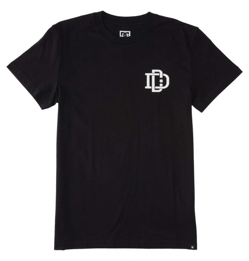 Black DC Shoes Rugby Crest - T-Shirt | 521CVPIYU