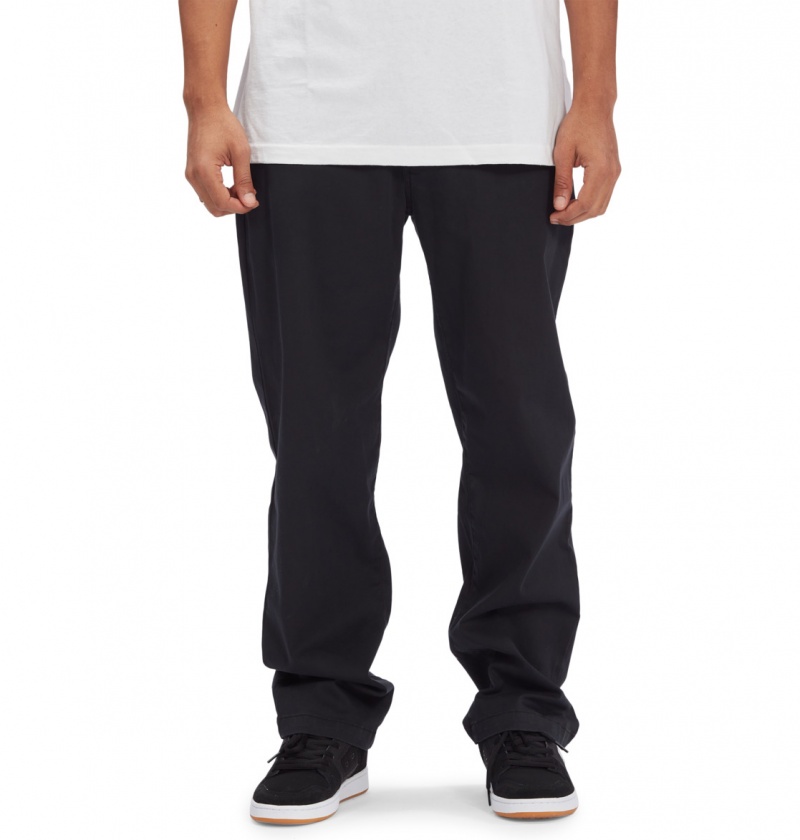 Black DC Shoes Worker Relaxed - Chinos | 458UABOGX