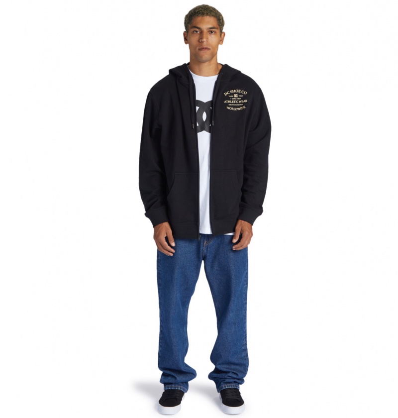 Black DC Shoes World Renowned - Zip-Up Hoodie | 657TDFRWB