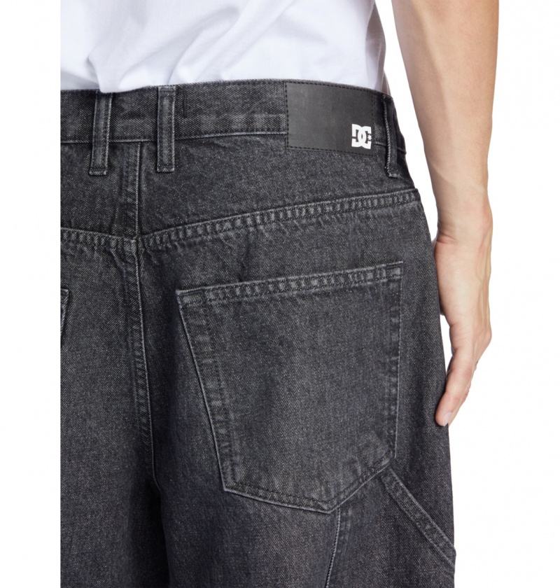 Black Denim DC Shoes Worker - Baggy Carpenter Jeans | 362UWMIPK