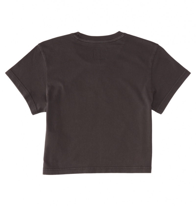 Black Enzyme Wash DC Shoes DC Star Fill - Cropped Fitted T-Shirt | 527HIBEVS