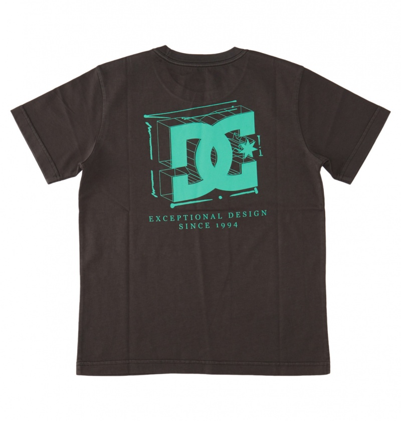 Black Enzyme Wash DC Shoes Mid Century - T-Shirt 8-16 | 638KTLDQB