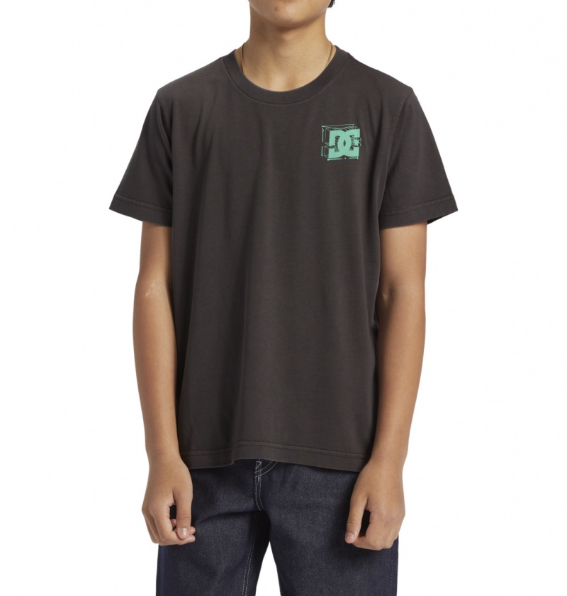 Black Enzyme Wash DC Shoes Mid Century - T-Shirt 8-16 | 638KTLDQB