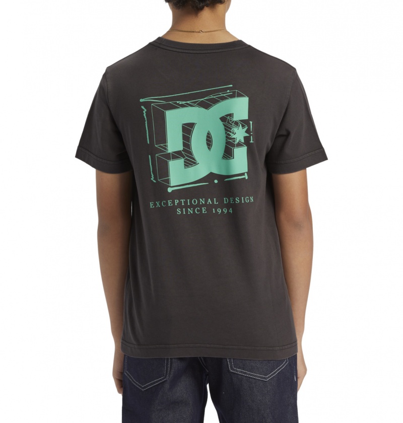 Black Enzyme Wash DC Shoes Mid Century - T-Shirt 8-16 | 638KTLDQB